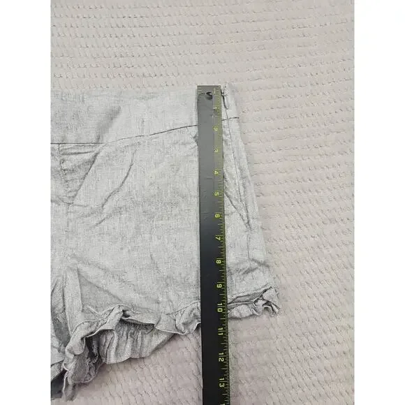 Loft Shorts Womens 4 Gray Ruffled Trim Pockets Side Zip - Picture 2 of 7